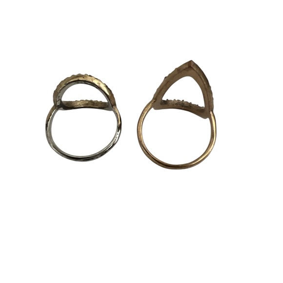Lucky Brand Brass Open Circle and Teardrop Rings size 6 and 7 - Picture 2 of 4